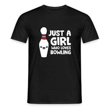 Juste une fille qui aime le bowling - T-shirt homme - noir - Devant - AI Model Male 178 light (178cm)