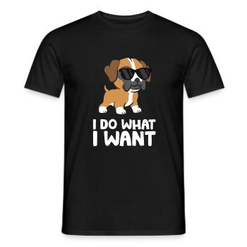 Boxer Hund Haustier Boxer Hund Ich mache was ich - Männer T-Shirt - Schwarz - Vorne - AI Model Male 178 light (178cm)
