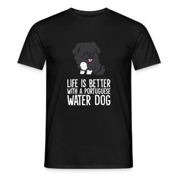 La vie est meilleure avec un Portugais - T-shirt homme - noir - Devant - AI Model Male 178 light (178cm)
