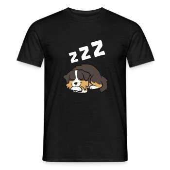 Berger australien endormi - T-shirt homme - noir - Devant - AI Model Male 178 light (178cm)