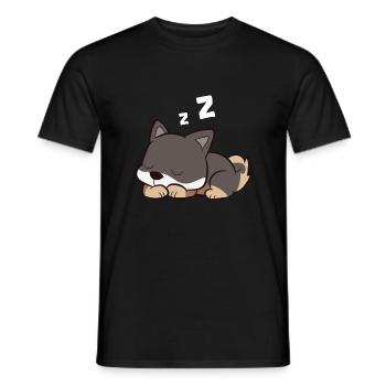 Shikoku Chien Endormi Kochi-Ken Chien Japon - T-shirt homme - noir - Devant - AI Model Male 178 light (178cm)