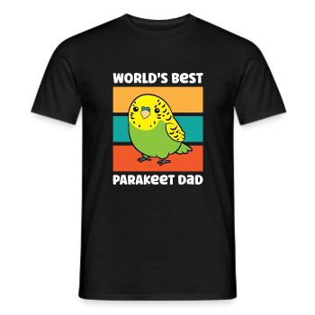Parakeet Budgerigar Bird Papa Worlds Best - Men's T-Shirt - black - Front - AI Model Male 178 light (178cm)