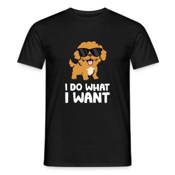 Cavoodle dog Je fais ce que je veux Drôle - T-shirt homme - noir - Devant - AI Model Male 178 light (178cm)
