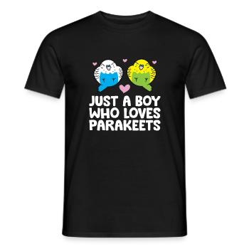 Juste un garçon qui aime les perruches Perruches - T-shirt homme - noir - Devant - AI Model Male 178 light (178cm)