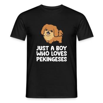 Just a Boy Who Loves Pekingeses - Men's T-Shirt - black - Front - AI Model Male 178 light (178cm)