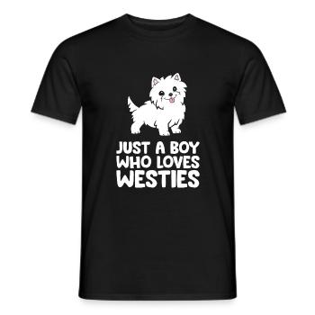 Just a Boy Who Loves Westies - Männer T-Shirt - Schwarz - Vorne - AI Model Male 178 light (178cm)