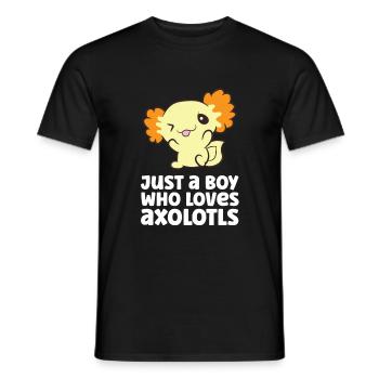 Juste un garçon qui aime Axolotls - T-shirt homme - noir - Devant - AI Model Male 178 light (178cm)