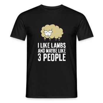 I Like Lambs And Maybe Like 3 People Cute Sheep - Männer T-Shirt - Schwarz - Vorne - AI Model Male 178 light (178cm)