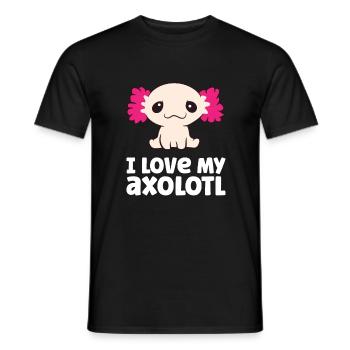 Axolotls As Pets I Love My Axolotl Love Axolotls - Men's T-Shirt - black - Front - AI Model Male 178 light (178cm)