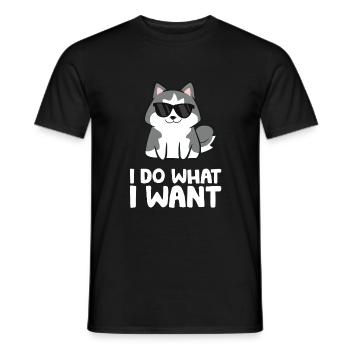 Siberian Husky Dog I Do What I Want - Männer T-Shirt - Schwarz - Vorne - AI Model Male 178 light (178cm)