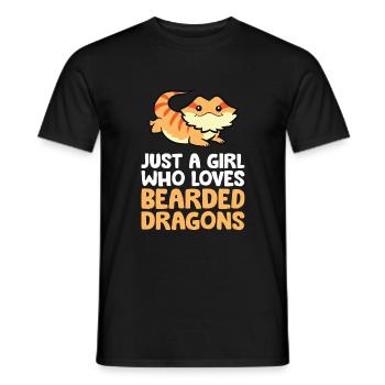 Juste une fille qui aime les dragons barbus Reptile - T-shirt homme - noir - Devant - AI Model Male 178 light (178cm)
