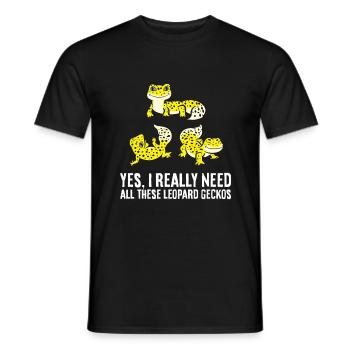Oui, j’ai vraiment besoin de tous ces geckos léopards - T-shirt homme - noir - Devant - AI Model Male 178 light (178cm)