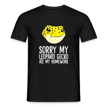 Entschuldigung, mein Leopardgecko hat meine - Männer T-Shirt - Schwarz - Vorne - AI Model Male 178 light (178cm)