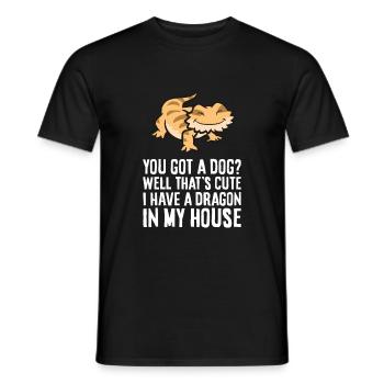 Bearded Dragon You Got A Dog? I Have A Dragon In - Men's T-Shirt - black - Front - AI Model Male 178 light (178cm)