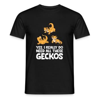 Oui, j’ai vraiment besoin de tous ces Haubengeckos - T-shirt homme - noir - Devant - AI Model Male 178 light (178cm)
