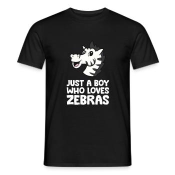 Nur ein Junge, der Zebras liebt - Männer T-Shirt - Schwarz - Vorne - AI Model Male 178 light (178cm)