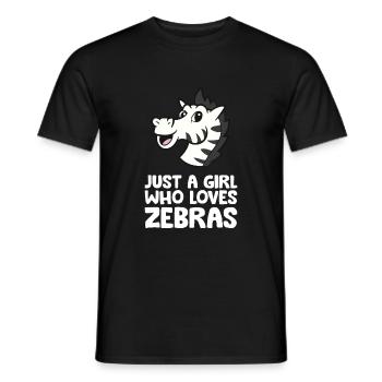 Nur ein Mädchen, das Zebras liebt - Männer T-Shirt - Schwarz - Vorne - AI Model Male 178 light (178cm)