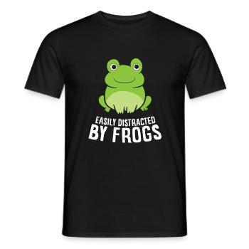 Leicht ablenkbar durch Frösche Amphibienliebe - Männer T-Shirt - Schwarz - Vorne - AI Model Male 178 light (178cm)
