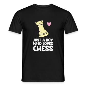 Nur ein Junge, der Schach liebt - Männer T-Shirt - Schwarz - Vorne - AI Model Male 178 light (178cm)