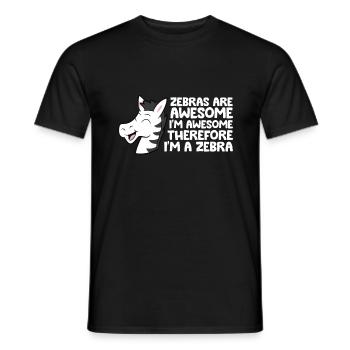 Zebras sind fantastisch Ich bin fantastisch, also - Männer T-Shirt - Schwarz - Vorne - AI Model Male 178 light (178cm)