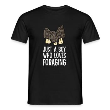 Morchelpilzjäger Mykologie Nur ein Junge, der das - Männer T-Shirt - Schwarz - Vorne - AI Model Male 178 light (178cm)
