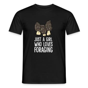 Morchelpilzjagd Mykologie Nur ein Mädchen, das - Männer T-Shirt - Schwarz - Vorne - AI Model Male 178 light (178cm)