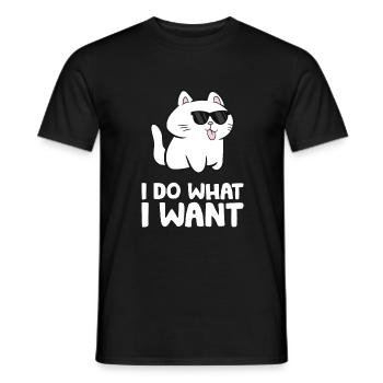 Je fais ce que je veux Kawaii chat - T-shirt homme - noir - Devant - AI Model Male 178 light (178cm)