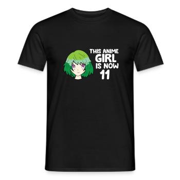 Dieses Anime Mädchen ist jetzt 11 Jahre alt Anime - Männer T-Shirt - Schwarz - Vorne - AI Model Male 178 light (178cm)