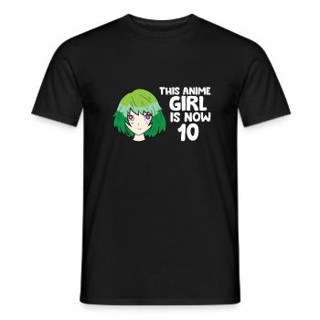 Dieses Anime Mädchen ist jetzt 10 Jahre alt Anime - Männer T-Shirt - Schwarz - Vorne - AI Model Male 178 light (178cm)