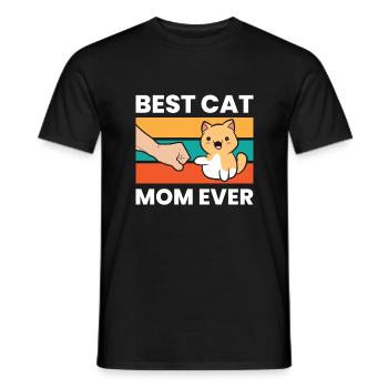 Vintage Cat Mother Funny Beste Katzenmama aller - Männer T-Shirt - Schwarz - Vorne - AI Model Male 178 light (178cm)