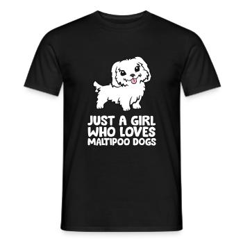 Juste une fille qui aime les chiens Maltipoo - T-shirt homme - noir - Devant - AI Model Male 178 light (178cm)