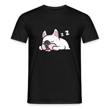 French Bulldog Puppy Sleeping Tired French Bulldog - Men's T-Shirt - black - Front - AI Model Male 178 light (178cm)