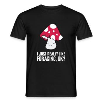 Pilzjäger Mykologie Ich mag die Pilzsuche einfach - Männer T-Shirt - Schwarz - Vorne - AI Model Male 178 light (178cm)