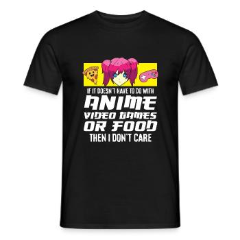 Animes Videospiele oder Lebensmittel Otaku Gamer - Männer T-Shirt - Schwarz - Vorne - AI Model Male 178 light (178cm)