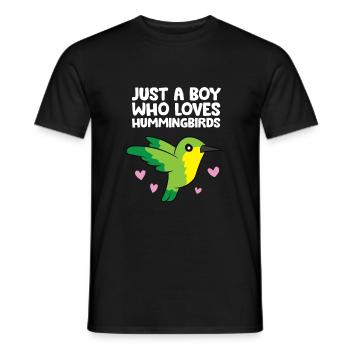 Just a Boy Who Loves Hummingbirds - Men's T-Shirt - black - Front - AI Model Male 178 light (178cm)