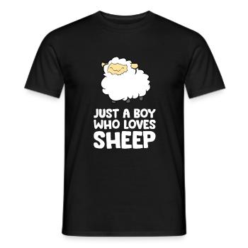 Juste un garçon qui aime les moutons - T-shirt homme - noir - Devant - AI Model Male 178 light (178cm)