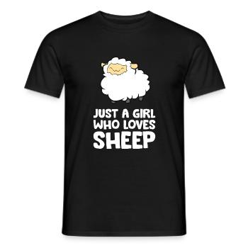 Juste un garçon qui aime les moutons - T-shirt homme - noir - Devant - AI Model Male 178 light (178cm)