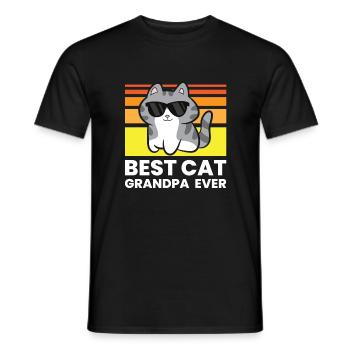 Meilleur grand-père chat de tous les temps - T-shirt homme - noir - Devant - AI Model Male 178 light (178cm)