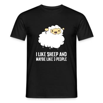 I Like Sheep And Maybe Like 3 People Farmer Cute - Men's T-Shirt - black - Front - AI Model Male 178 light (178cm)