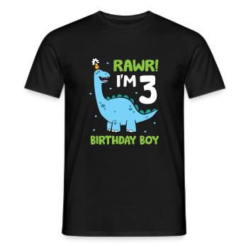 Rawr I'm 3 Birthday Boy Dinosaurier - Männer T-Shirt - Schwarz - Vorne - AI Model Male 178 light (178cm)