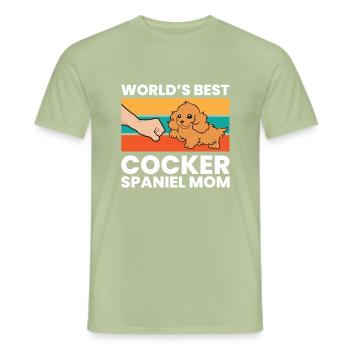 Meilleure maman Cocker Spaniel au monde - T-shirt homme - vert sauge - Devant - AI Model Male 178 light (178cm)