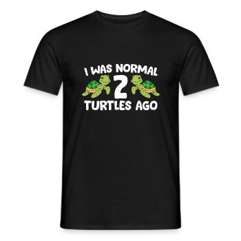 J’étais normalement drôle devant 2 tortues - T-shirt homme - noir - Devant - AI Model Male 178 light (178cm)