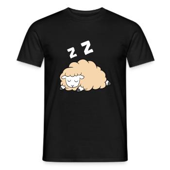 Funny Lamb Famer Lazy Sleeping Sheep - Männer T-Shirt - Schwarz - Vorne - AI Model Male 178 light (178cm)