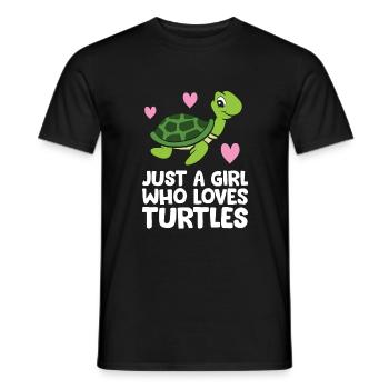 Just a Girl Who Loves Turtles - Men's T-Shirt - black - Front - AI Model Male 178 light (178cm)