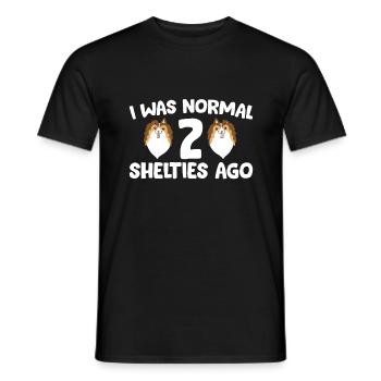 I Was Normal 2 Shelties Ago - Men's T-Shirt - black - Front - AI Model Male 178 light (178cm)