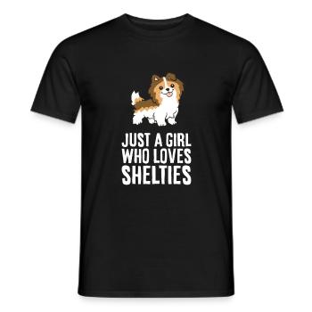 Just a Girl Who Loves Shelties - Men's T-Shirt - black - Front - AI Model Male 178 light (178cm)