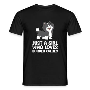 Juste une fille qui aime les border collies - T-shirt homme - noir - Devant - AI Model Male 178 light (178cm)