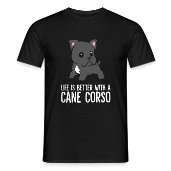 Life Is Better With A Cane Corso Dog - Men's T-Shirt - black - Front - AI Model Male 178 light (178cm)