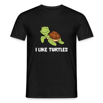 I Like Turtles Reptile Funny Sea Turtle - Men's T-Shirt - black - Front - AI Model Male 178 light (178cm)