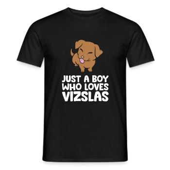 Juste un garçon qui aime Vizslas - T-shirt homme - noir - Devant - AI Model Male 178 light (178cm)